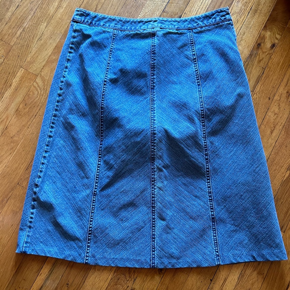 Eight Panel Side Zip Denim Skirt